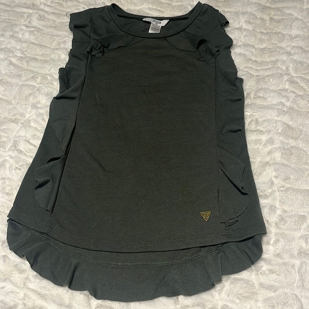 Guess kids, hunter green top, size L (14)